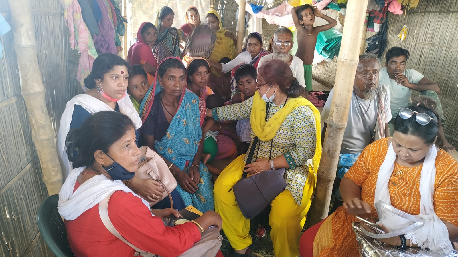 A central AIDWA team visited the Dhalpur area on October 6, 2021 where citizens were forcibly evicted by the Assam state government, leading to the death of two persons in police firing.